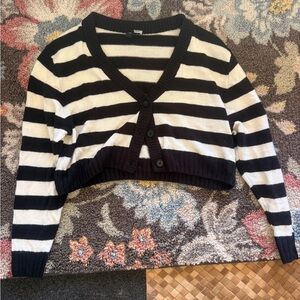 H&M Black and White Striped Cardigan
